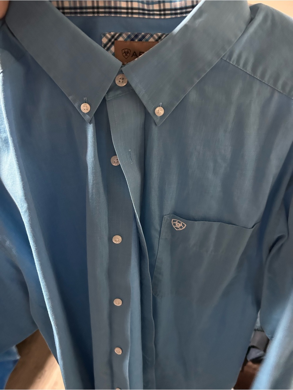 Ariat Men's Button-Down Shirt in Light Blue
